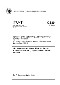 Information technology &ndash; Abstract Syntax Notation One (ASN.1)