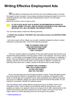 Writing Effective Employment Ads