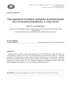 PDF - Mediterranean Archaeology and Archaeometry