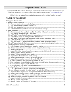 Progressive Taxes &ndash; Good TABLE OF CONTENTS