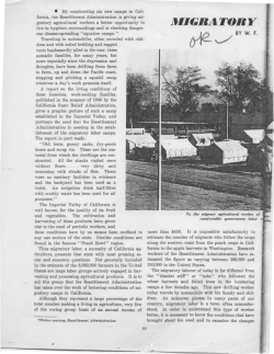 Migratory Labor Camps. - California State University, Bakersfield