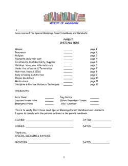 Family Child Care Handbook Sample