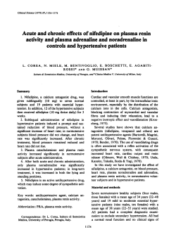 Acute and Chronic Effects of Nifedipine on Plasma
