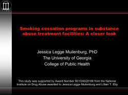 Smoking Cessation in Substance Abuse Treatment Centers