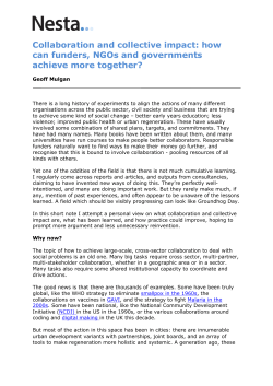 Collaboration and collective impact