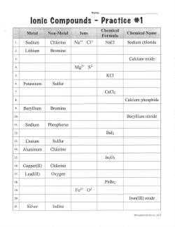 lonic Compounds - Praalice *l