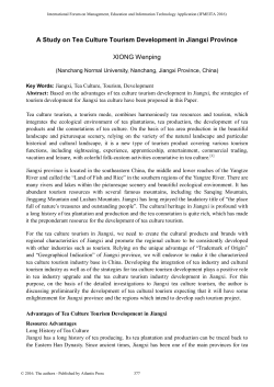 A Study on Tea Culture Tourism Development in Jiangxi Province