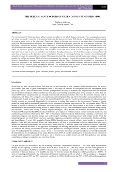 the determinant factors of green consumption behavior