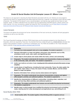 Grade 02 Social Studies Unit 04 Exemplar Lesson 01