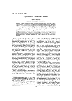 Experiments in a Monastery Garden1-2