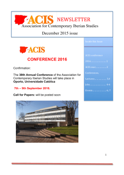 NEWSLETTER - Association for Contemporary Iberian Studies