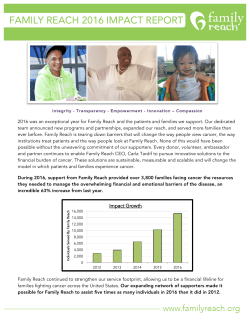 FAMILY REACH 2016 IMPACT REPORT