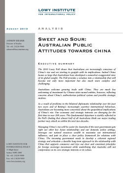 Sweet and Sour: Australian Public Attitudes towards