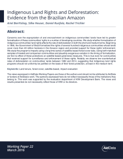 Indigenous Land Rights and Deforestation: Evidence from