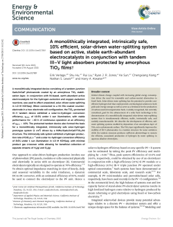 A monolithically integrated, intrinsically safe, 10% efficient, solar