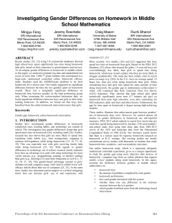 Investigating Gender Differences on Homework in Middle School