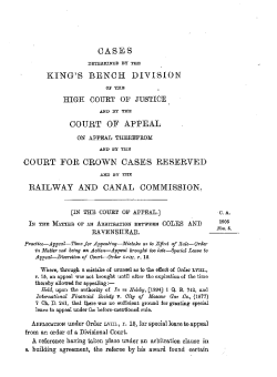 OASES KING`S BENCH DIVISION COURT OF APPEAL COURT
