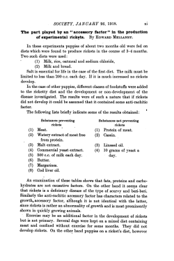 The part played by an accessory factor in the production of