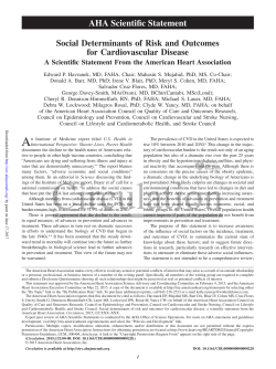 Social Determinants of Risk and Outcomes for