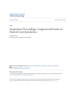 Symposium Proceedings: Congressional Limits on Federal Court