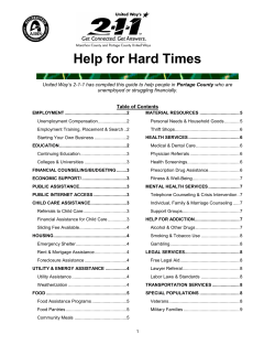 Help for Hard Times - United Way of Marathon County