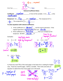 Day 1 Rational Coefficient NOTES