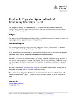 AI Creditable Topics - Appraisal Institute