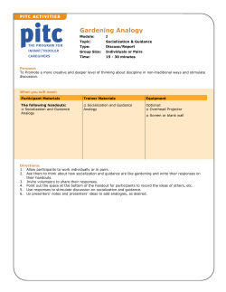 Gardening Analogy - Program for Infant/Toddler Care