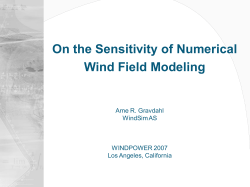 On the Sensitivity of Numerical Wind Field Modeling