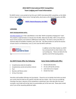 2016 MATE International ROV Competition Team Lodging