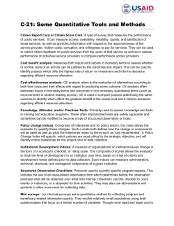 Some Quantitative Tools and Methods