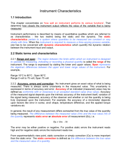 Instrument Characteristics
