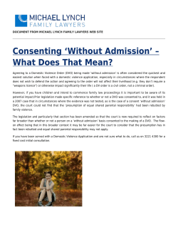 Consenting `Without Admission` – What Does That Mean?