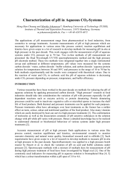 Characterization of pH in Aqueous CO2-Systems