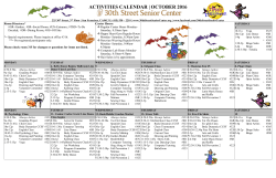activities calendar | october 2016