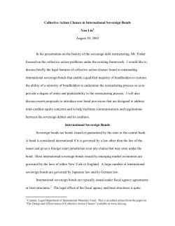 Collective Action Clauses in International Sovereign Bonds