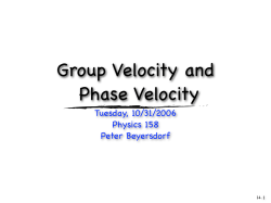 Group Velocity and Phase Velocity