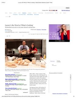 Luxury`s the Word at `What`s Cooking`
