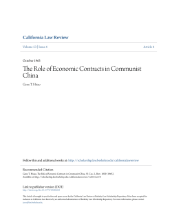 The Role of Economic Contracts in Communist China