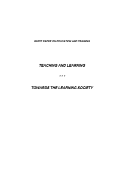 TEACHING AND LEARNING *** TOWARDS THE