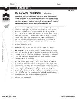 The Day After Pearl Harbor