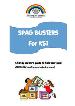SPAG Parent booklet KS1 - Totley All Saints Primary School