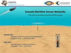 Seaweb networking at MISSION 2012 and NGAS 2012 experiments