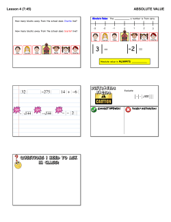 Lesson 4 (7:45) ABSOLUTE VALUE