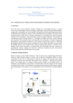 Notes for Remote Sensing of the Cryosphere