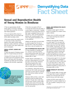 Sexual and Reproductive Health of Young Women in Honduras