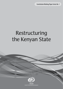 Restructuring the Kenyan State - Society for International Development