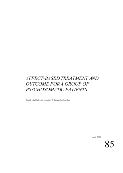 affect-based treatment and outcome for a group of psychosomatic