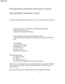 Non-equivalence of embryonic and somatic cell nuclei affecting