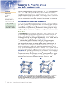 2.3 Comparing the Properties of Ionic and Molecular Compounds